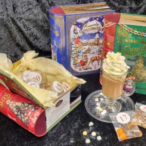 Julkalender med choklad, adventskalender, chokladkalender.